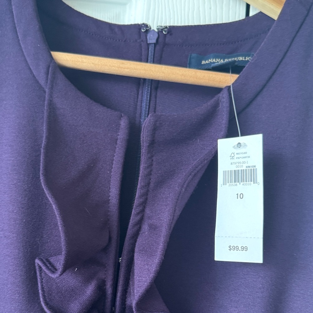 NWT Banana Republic Dark Purple Mini Dress - Picture 3 of 4